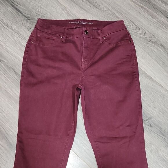 Chico's Burgundy Girlfriend Slim Leg Ankle Pant - Picture 5 of 8
